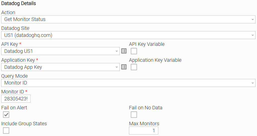 Datadog Get Monitor Status configuration example