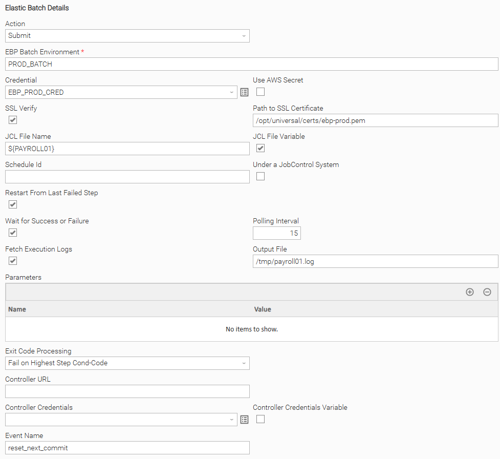Configuration screenshot
