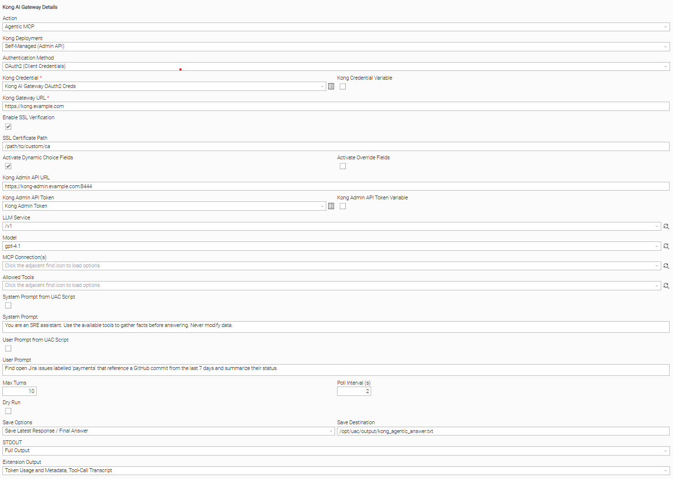 Configuration screenshot