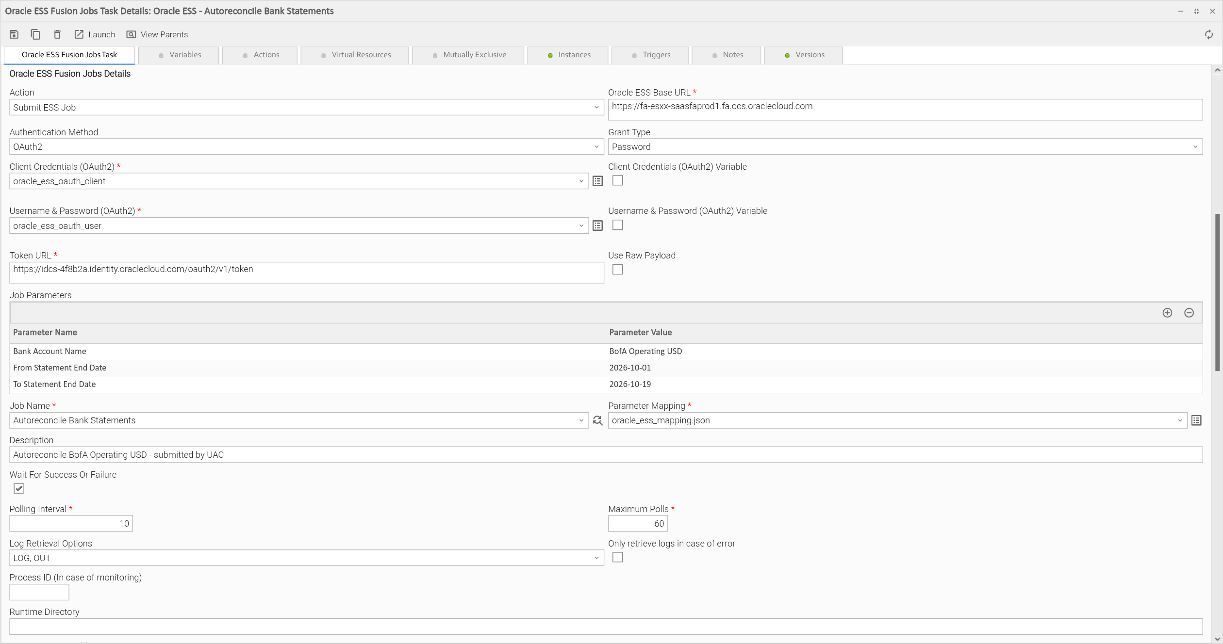 Submit a job by name with OAuth2