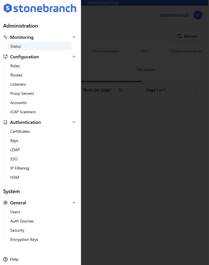 Screenshot of the Sidebar on a narrow screen