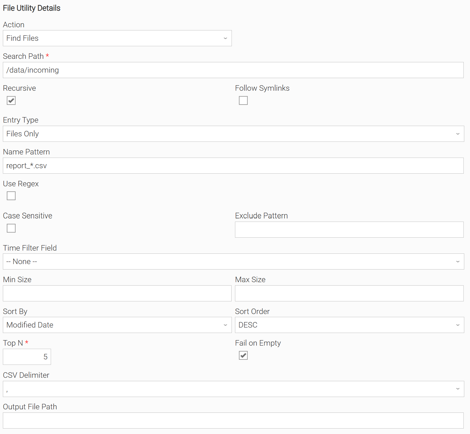 Configuration screenshot