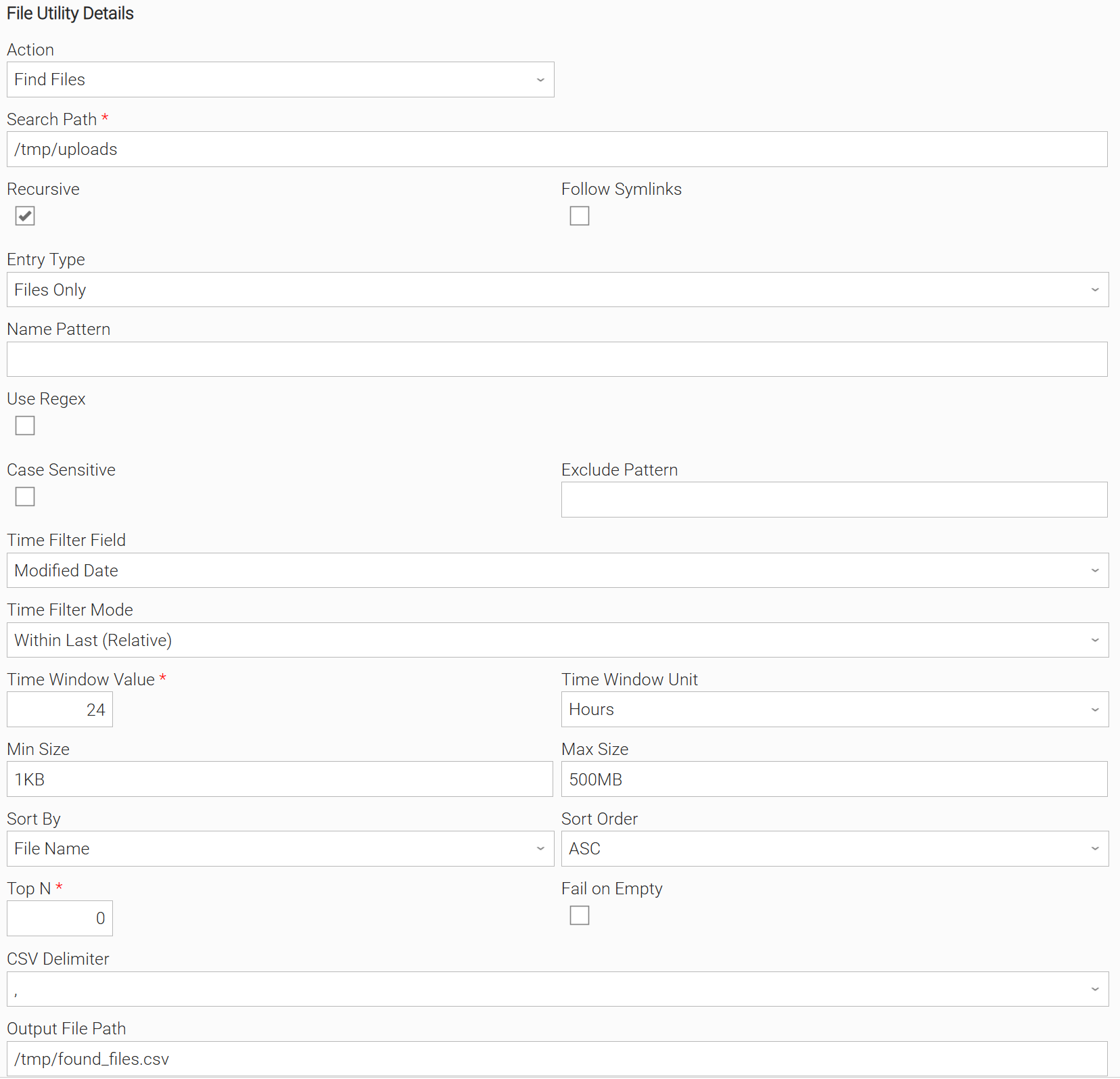 Configuration screenshot