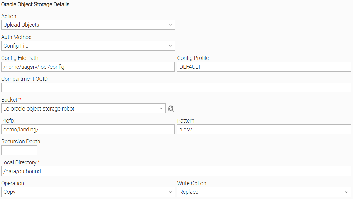 Configuration screenshot